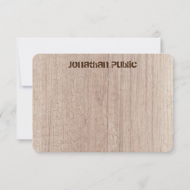 Plankeboardholz-Vorlage verzerrt aussehen Mitteilungskarte (Vorderseite)