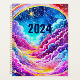 PLANNER 2024 FARBIGE NIEDLICHE ABSTRAKTE GALAXY-DE PLANER