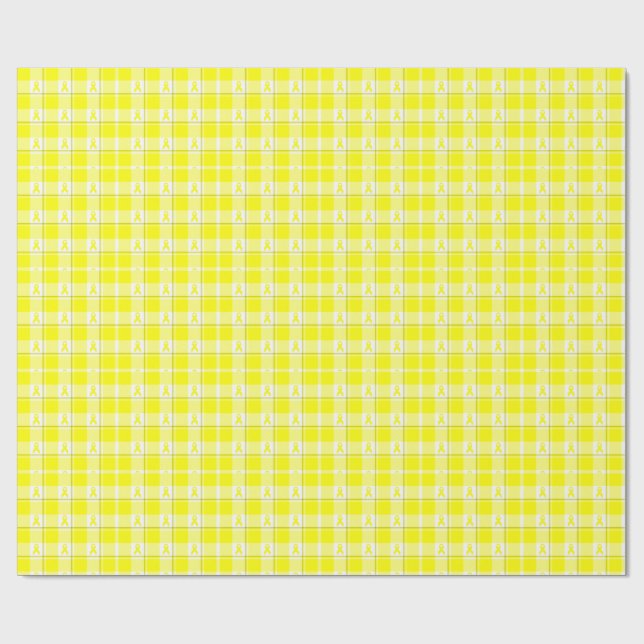 Planner Bladder Cancer Awareness Plaid, Yellow Geschenkpapier (Flach)