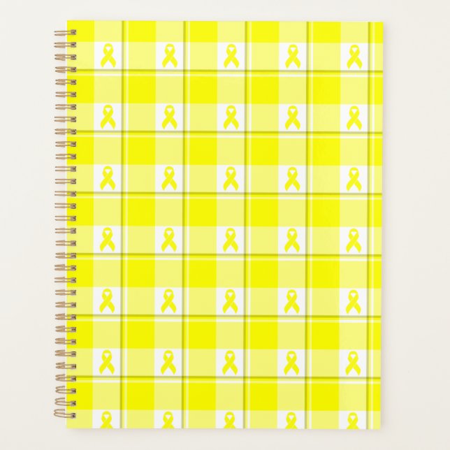 Planner Bladder Cancer Awareness Plaid, Yellow Planer (Vorderseite)
