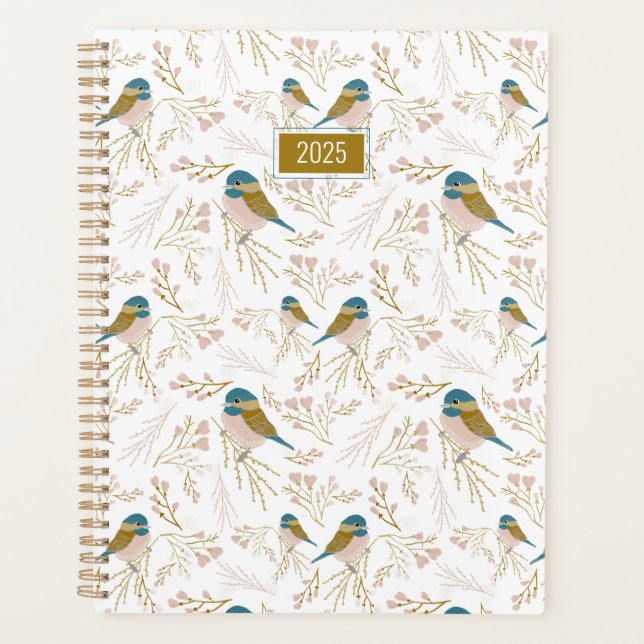 Planner Chickadees Pink Gold 2025 Planer (Vorderseite)