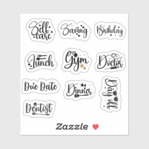 Planner Essentials: Stickerbogen für alltägliche M Aufkleber