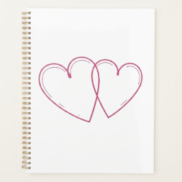 Planner Herz-Verbundene Notizbuch Planer