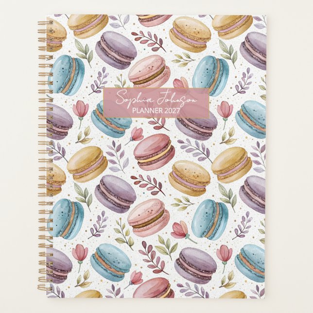 Planner Modern Personalized Macaroon Desserts Planer (Vorderseite)