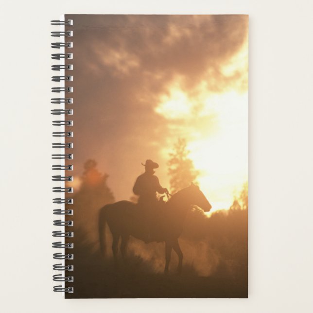 Planner Pferd Foto Equine Sunset Cowboy Planer (Vorderseite)