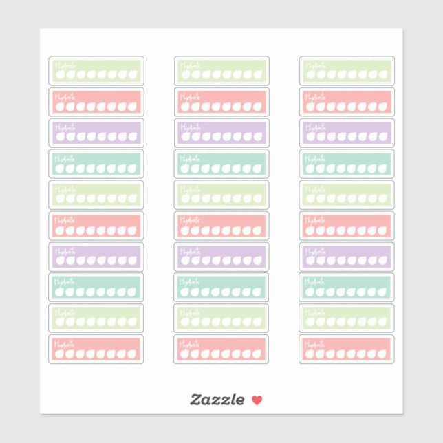 Planner Stickers Hydrate Tracker Pastell Rainbow Aufkleber (Blatt)