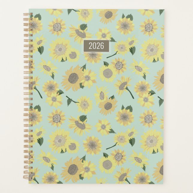 Planner Sunflower Yellow Orange Floral Planer (Vorderseite)