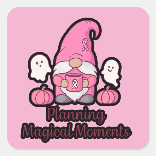 Planning Magical Moments Gnome Quadratischer Aufkleber (Vorderseite)