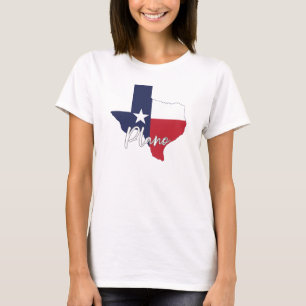 Plano, Texas Flag Karte Frauen weiß T-Shirt