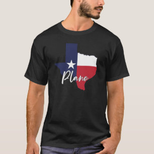 Plano, Texas Flag Karte Männerschwarz T-Shirt