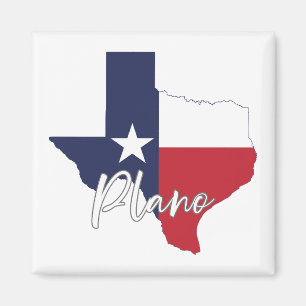 Plano, Texas Flag Map Magnet