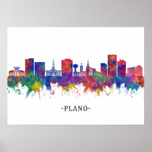 Plano Texas Skyline Poster