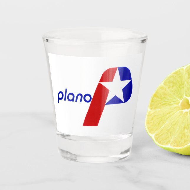 Plano (Texas) Stadtflagge Shot Glas (Vorderseite)