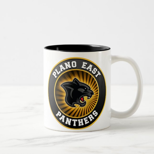Planoostpanther-Tasse Zweifarbige Tasse (Rechts)