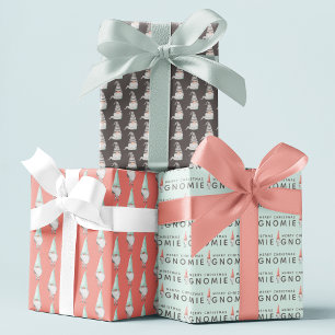 Planpapier aus Gnome, flach, Set von 3 Geschenkpapier Set