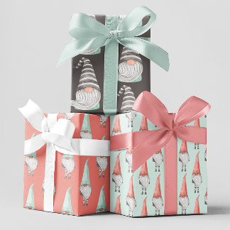 Planpapier aus Gnome, flach, Set von 3 Geschenkpapier Set