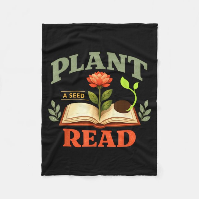 Plant a seed read reader book library funny mom fleecedecke (Vorderseite)