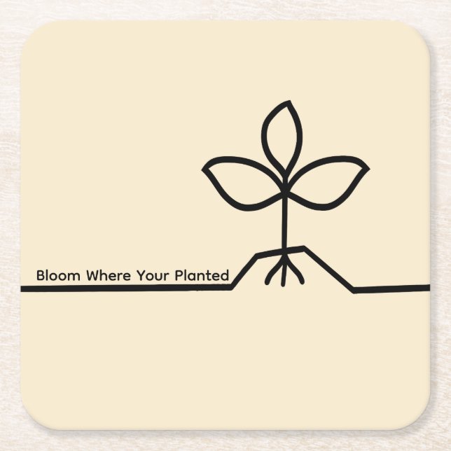 Plant Coaster Rechteckiger Pappuntersetzer (Vorderseite)