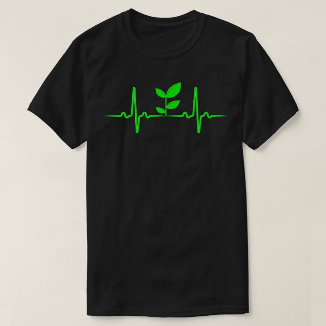 Plant Heartbeat, Vegan Pulse, Vegetarian Vegan Pul T-Shirt (Design vorne)