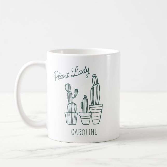 Plant Lady Cactus Succulent Gardening Lover Name Kaffeetasse (Links)