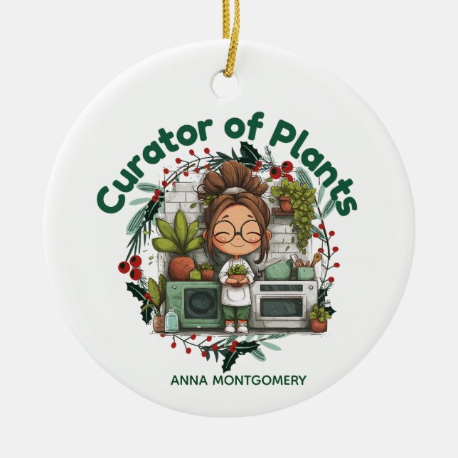 Plant Lover Curator of Plants Gardening Christmas Keramik Ornament (Vorne)