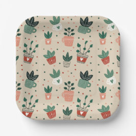 Plant Lover Paper Plates – Botanical Party Decor f Pappteller