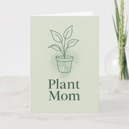 Plant Mom Greeting Card – Minimal Line Art Botanic Karte