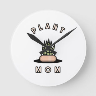Plant Mom   Runde Wanduhr