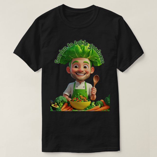 Plant-Powered Chef – Cooking with Kindness T-Shirt (Design vorne)