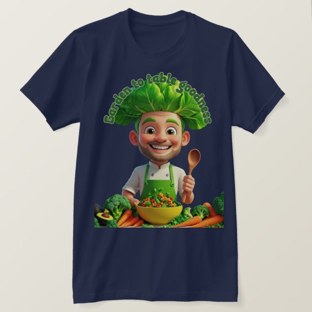 Plant-Powered Chef – Cooking with Kindness T-Shirt (Design vorne)