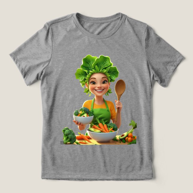Plant-Powered Chef – Cooking with Kindness Tri-Blend Shirt (Design Vorderseite)