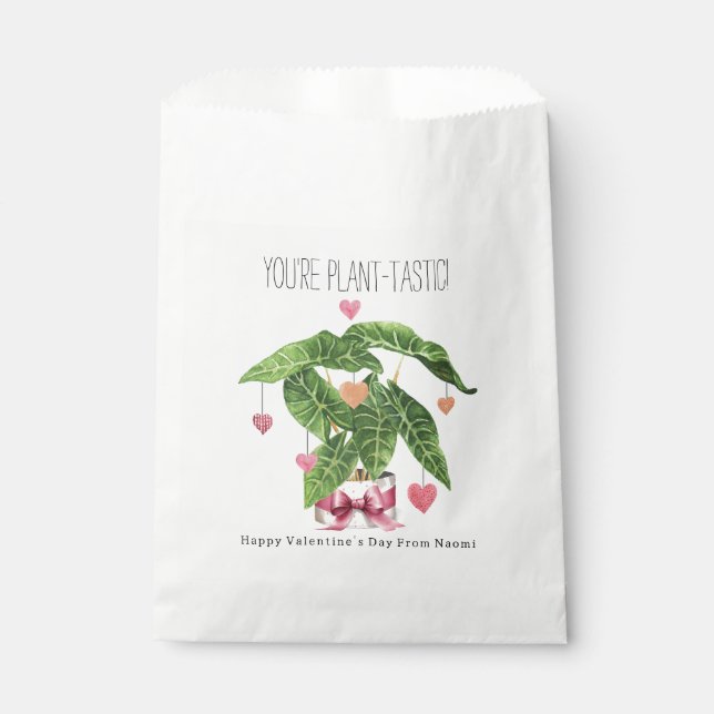 Plant-tastic Houseplant Pun Classroom Valentine  Geschenktütchen (Vorderseite)
