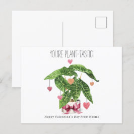 Plant-tastic Houseplant Pun Classroom Valentine Postkarte