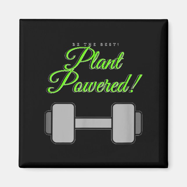 Plant Wered Gym Motivation Vegetarian  Magnet (Vorne)
