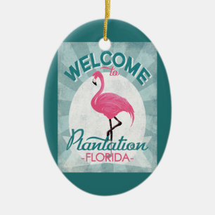 Plantation Florida rosa Flamingo Retro Keramik Ornament