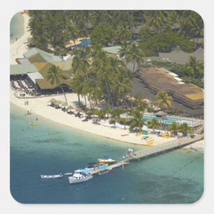 Plantation Island Resort, Malolo Lailai Island Quadratischer Aufkleber