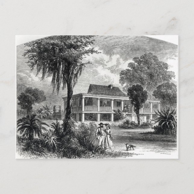 Planterhaus auf dem Mississippi Postkarte (Vorderseite)