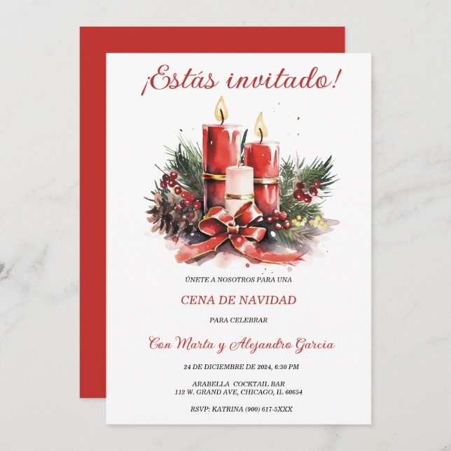 Plantillas a Fiestas de Navidad Personalizadas Einladung (Vorne/Hinten)
