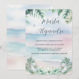 Plantillas de boda tropicales en acuarela einladung