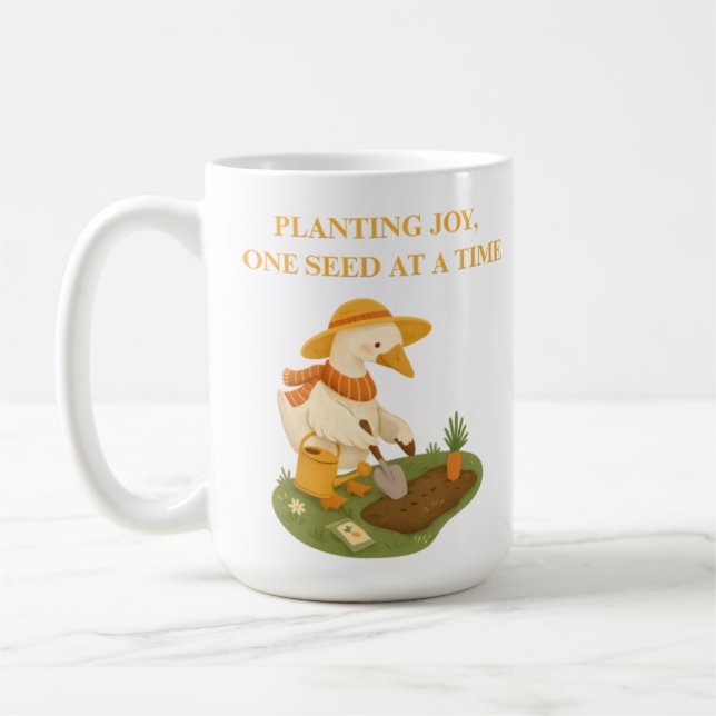 Planting Joy Gardening Goose Slogan Coffee Mug Kaffeetasse (Links)
