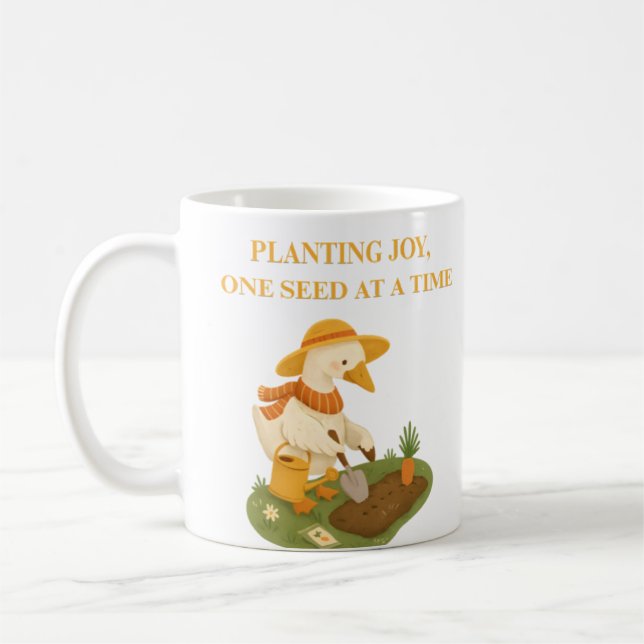 Planting Joy Gardening Goose Slogan Coffee Mug Kaffeetasse (Links)