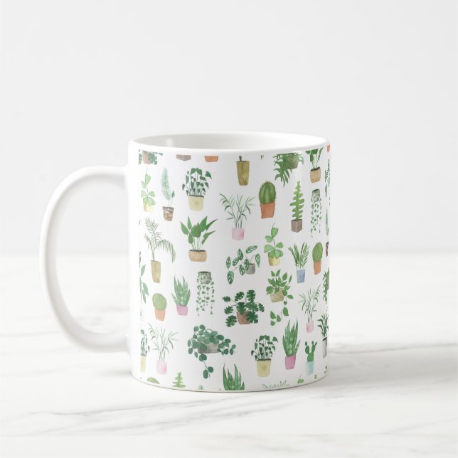 Plantita House Pflanze und Pots Muster Kaffeetasse (Links)