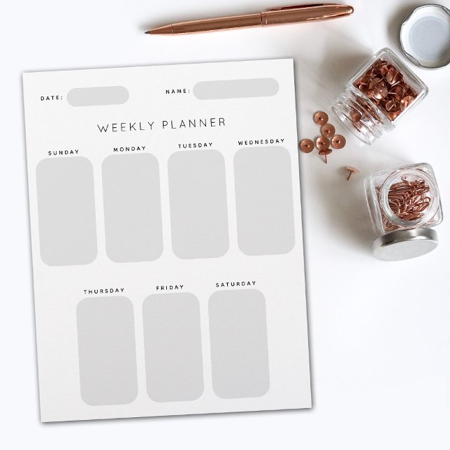 Planung der wöchentlichen Organisation Briefbogen (Von Creator hochgeladen)