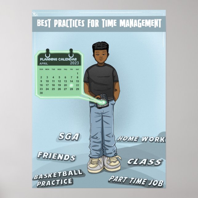 Planung und Zeitmanagement (Matte) Poster (Vorne)