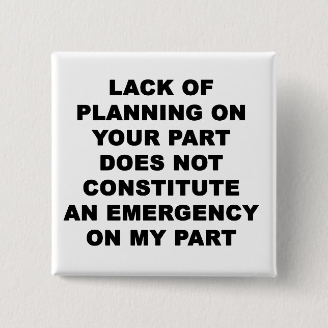 Planungsmangel Button (Vorderseite)