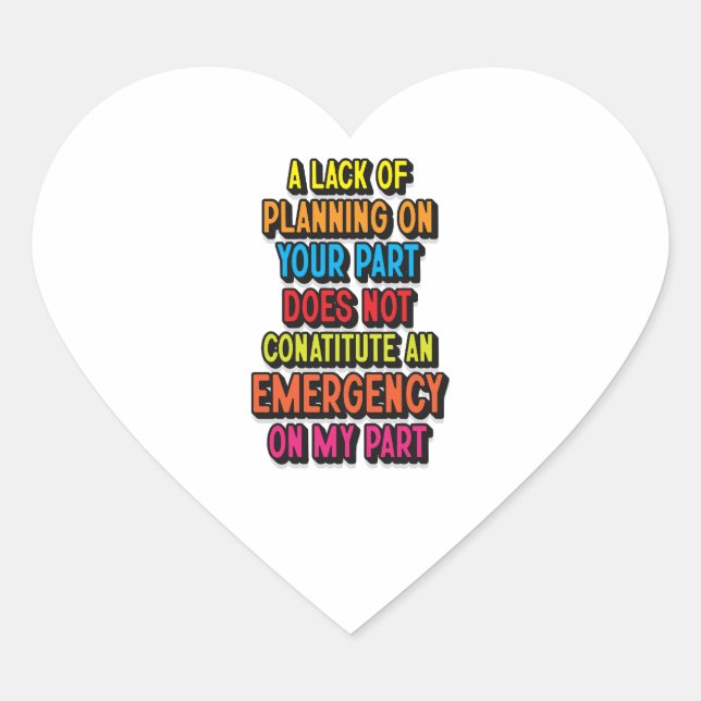 PLANUNGSMANGEL Herz-Aufkleber (Vorderseite)