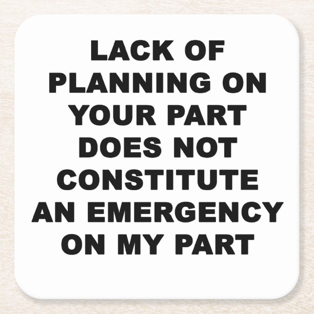 Planungsmangel Rechteckiger Pappuntersetzer (Vorderseite)