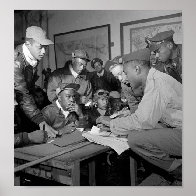 Planungssitzung Tuskegee Airmen - Italien - 1945 Poster (Vorne)