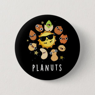 Planuts Funny Astronomy Nuts Pun Dark BG Button