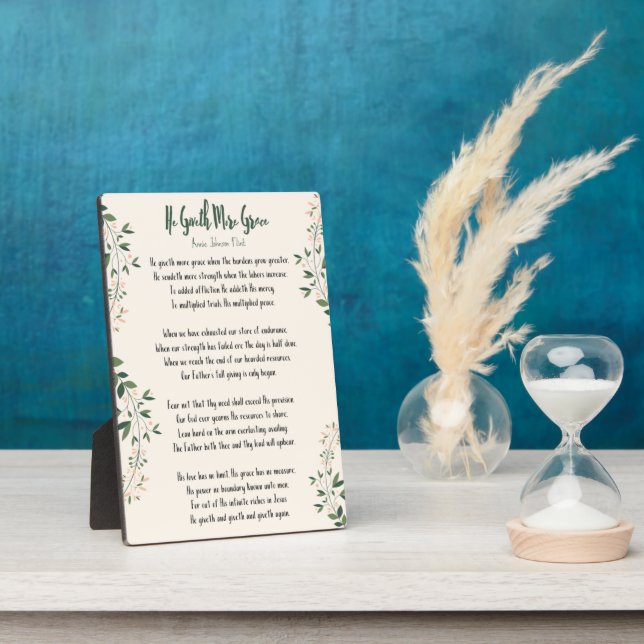 Plaque Annie Johnson Flint - Er gibt mehr Grace Fotoplatte (Seite)